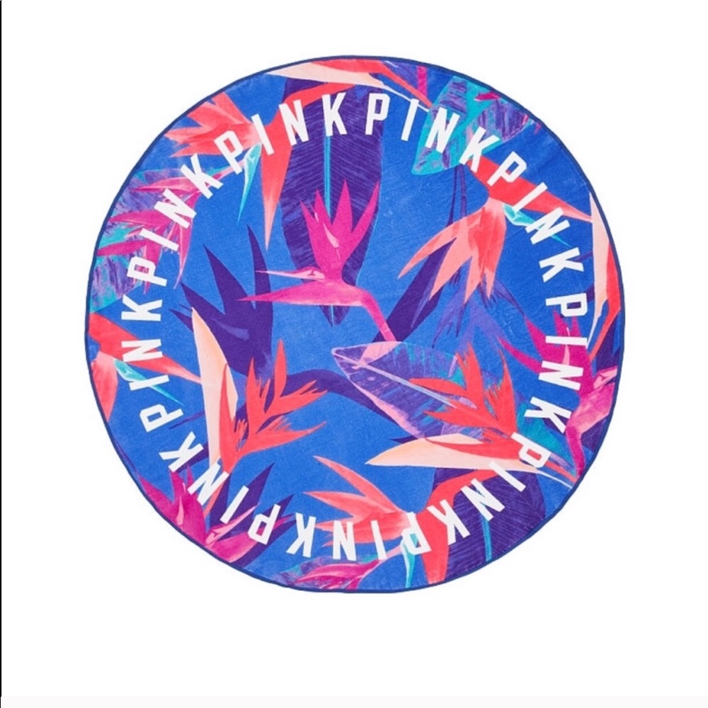 VS Pink Circle Beach Towel Rare Birds of Paradise